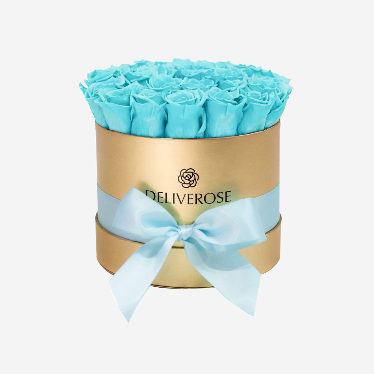 Timeless Gold Box with Turquoise Roses